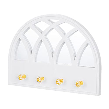 Invero Kleiner Spiegel mit abgerundetem gewölbtem traditionellem dekorativem Design, Wandmontage, mit 4 Haken zum Aufhängen, ideal für Flur, Schlafzimmer, Wanddekoration, Wohnzimmer und mehr im Sale